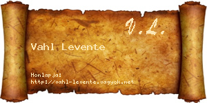 Vahl Levente névjegykártya